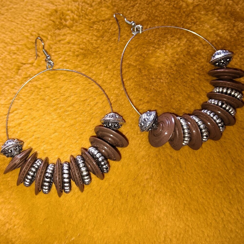 Dangle Hoop Statement Earrings